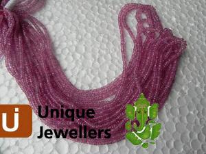 Medium Pink Sapphire Faceted Roundelle Beads